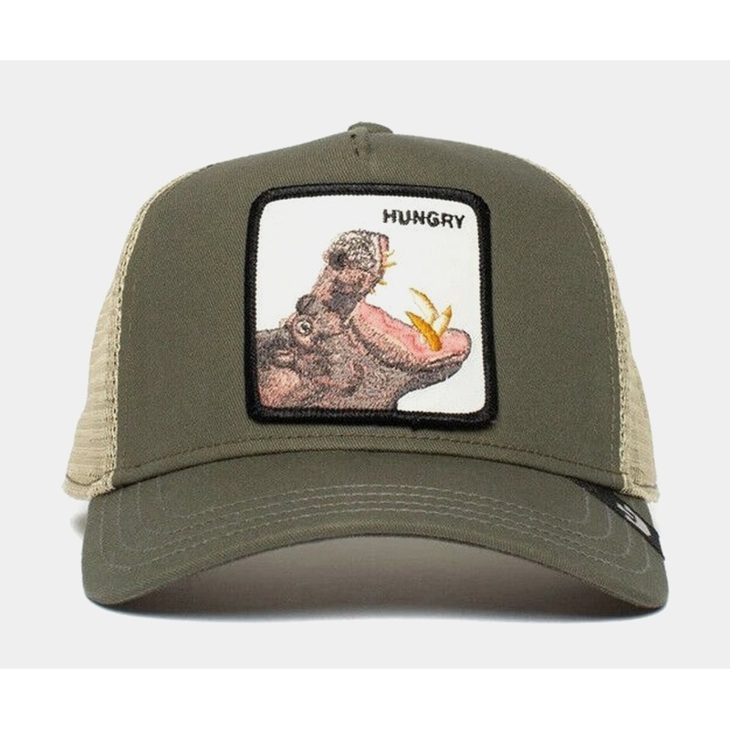 The Hippo Hooray Mens Trucker Hat (Green)