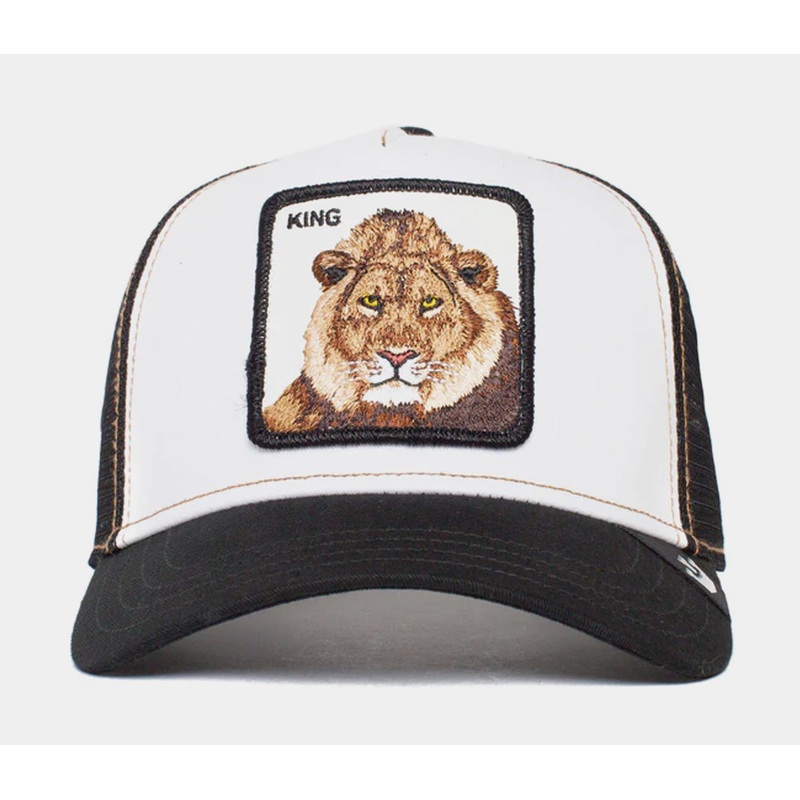The King Lion Trucker Mens Hat (Black/White)