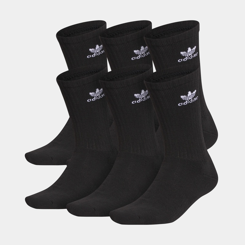 Trefoil 6 pack Crew Mens Socks (Black)