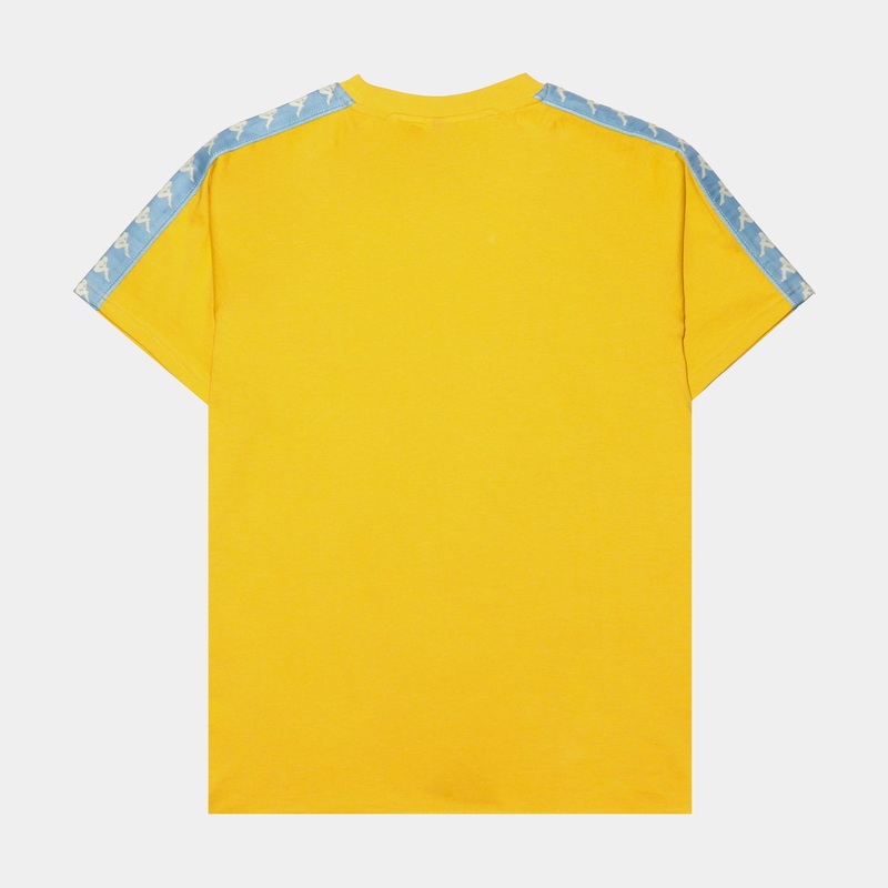 222 Banda Balima Mens Short Sleeve Shirt (Yellow/Blue)