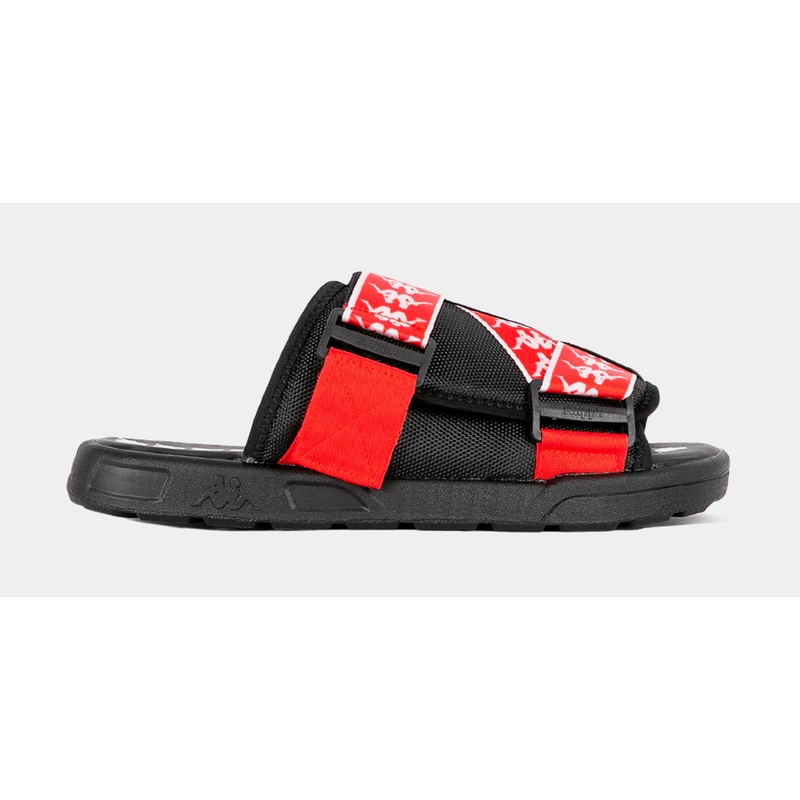222 Banda Mitel Slide Mens Sandals (Black/Red)