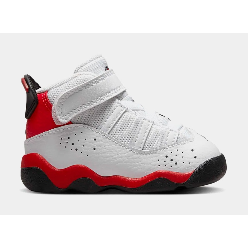 6 Rings Infant Toddler Basketball Shoes (White/Red)