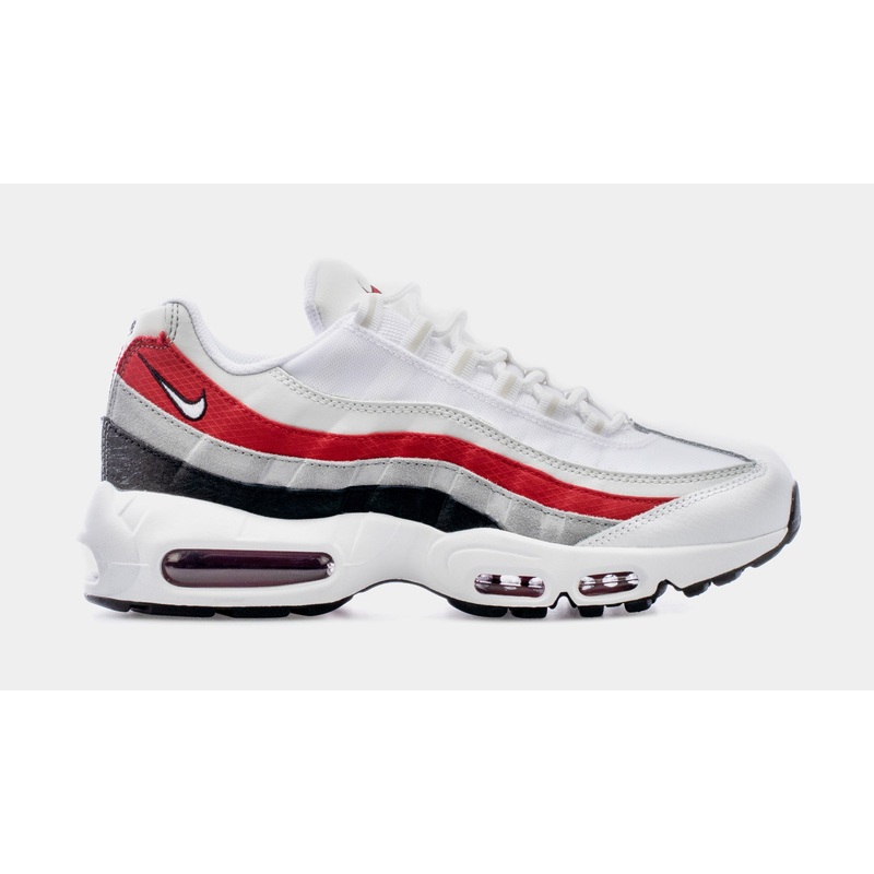 Air Max 95 Essential Mens Running Shoes (White/Red)
