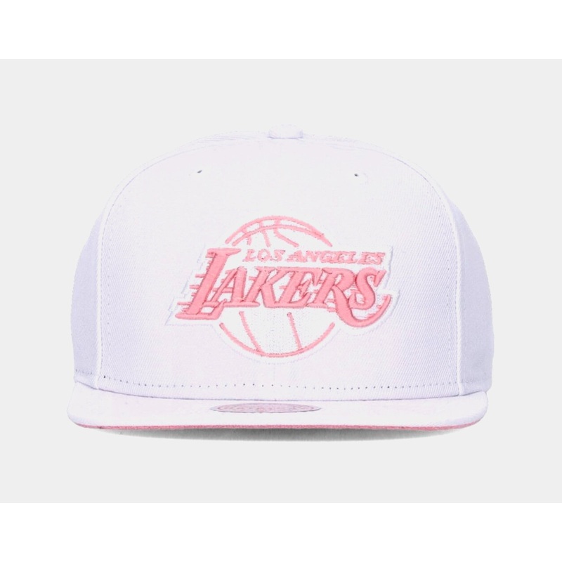 Los Angeles Lakers Summer Suede Snapback Mens Hat (White)