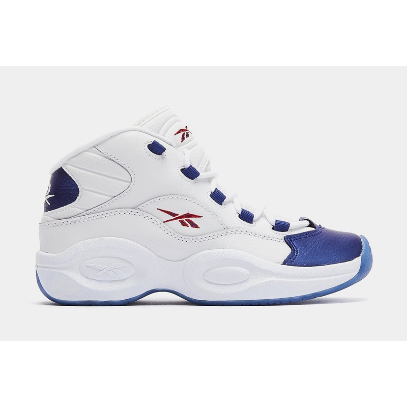 Question Mid Blue Toe Preschool Basketball Shoes (White/Blue)