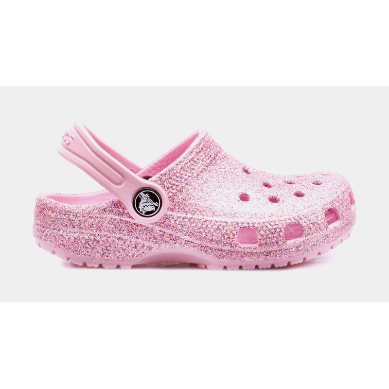 Classic Glitter Clog Infant Toddler Sandals (Pink)