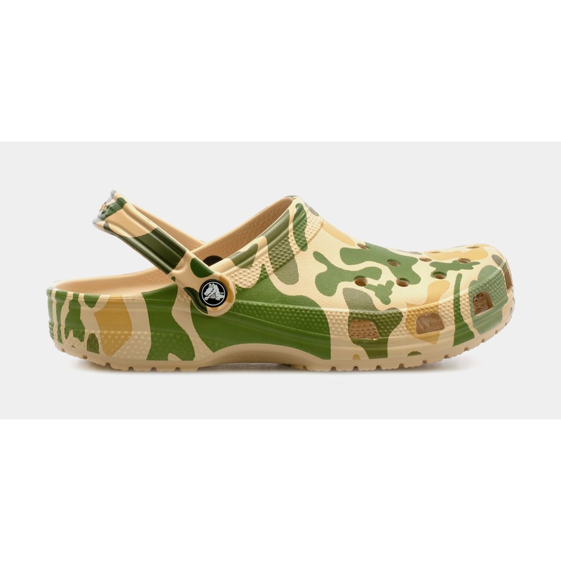 Classic Printed Camo Clog Mens Sandals (Beige/Green)