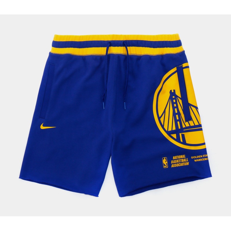 Golden State Warriors Fleece Shorts Mens Shorts (Blue/Yellow)