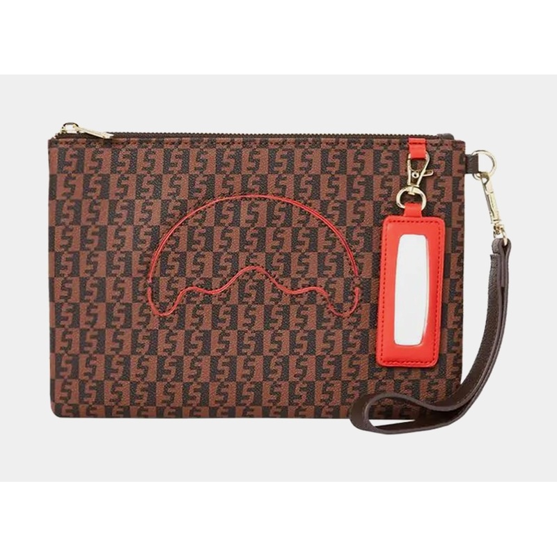 Money Check Mens Crossbody Bag (Brown)