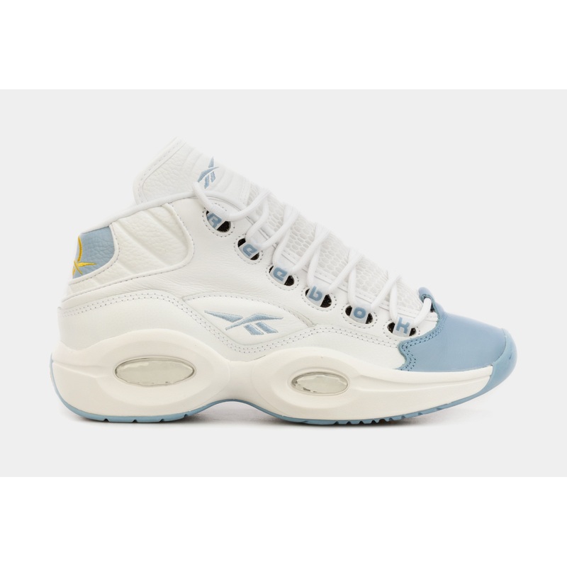 Question Mid Grade School Basketball Shoes (White/Blue)