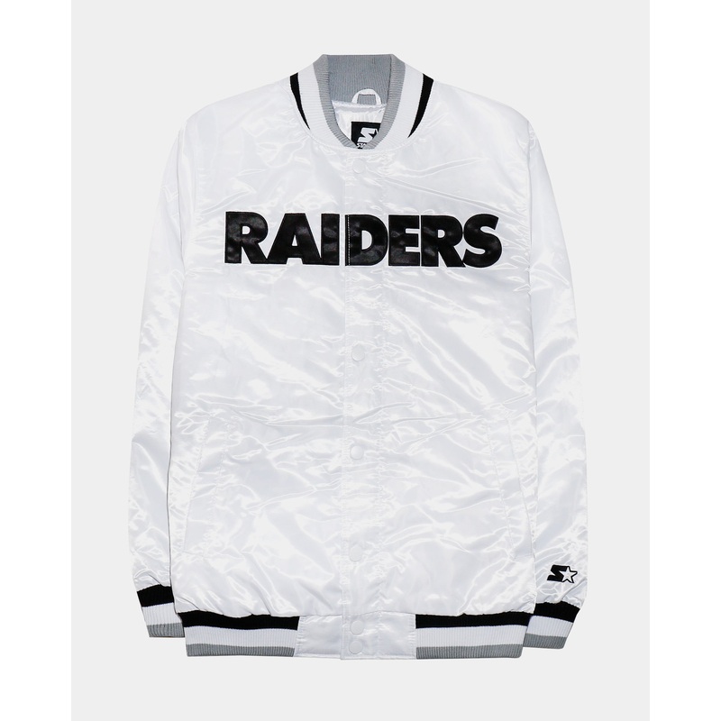 Raiders Letterman Jacket Mens Jacket (White/Black)