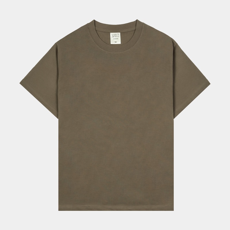 Solid Novelty Mens Short Sleeve Shirt (Buck Brown)