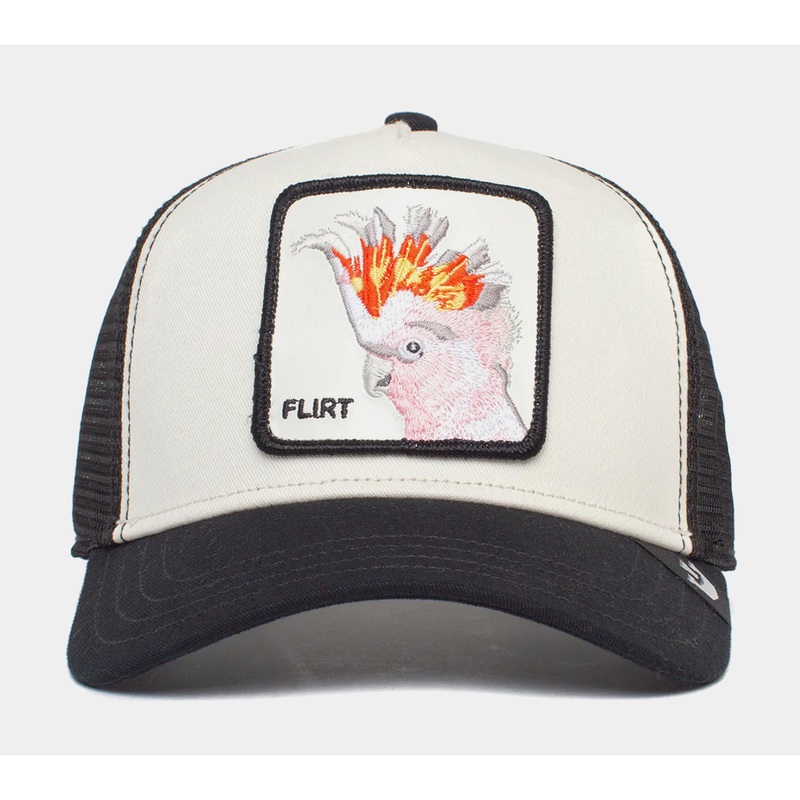 The Flirty Bird Trucker Mens Hat (Black/White)