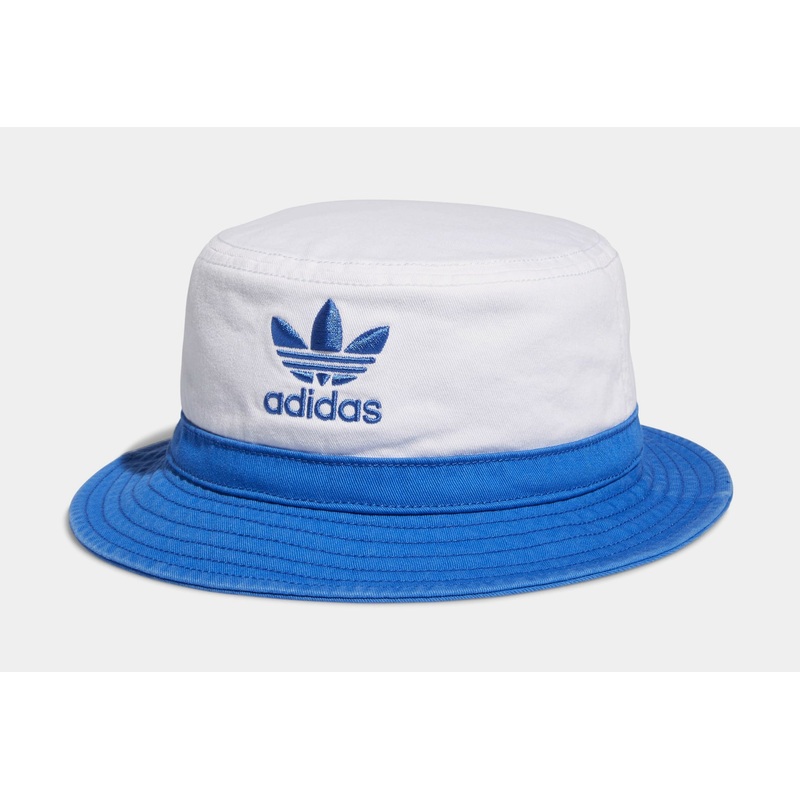 Washed Bucket Hat Mens Hat (Blue/White)