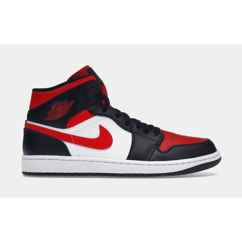 Air Jordan 1 Mid Mens Lifestyle Shoes (Red/Black)