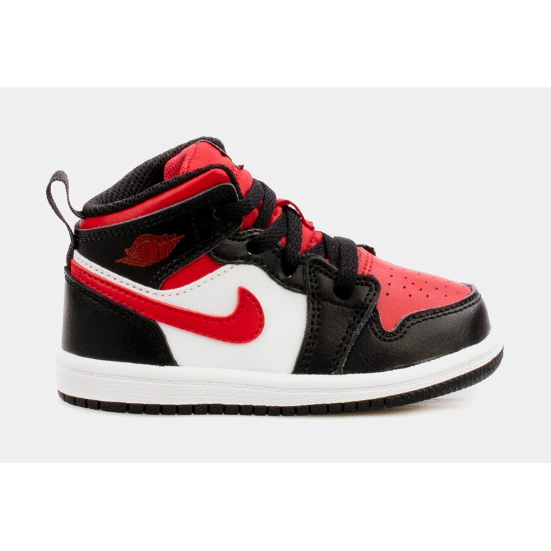 Air Jordan 1 Retro Mid Infant Toddler Lifestyle Shoes (Black/Red)