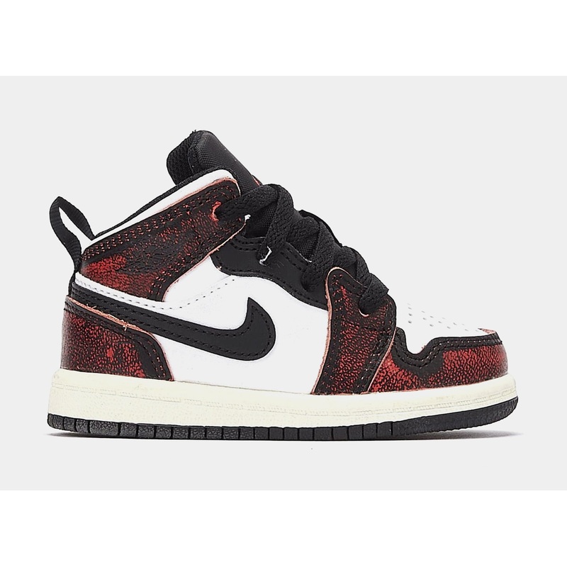 Air Jordan 1 Retro Mid SE Wear Away Chicago Infant Toddler Lifestyle Shoes (Black/Red)