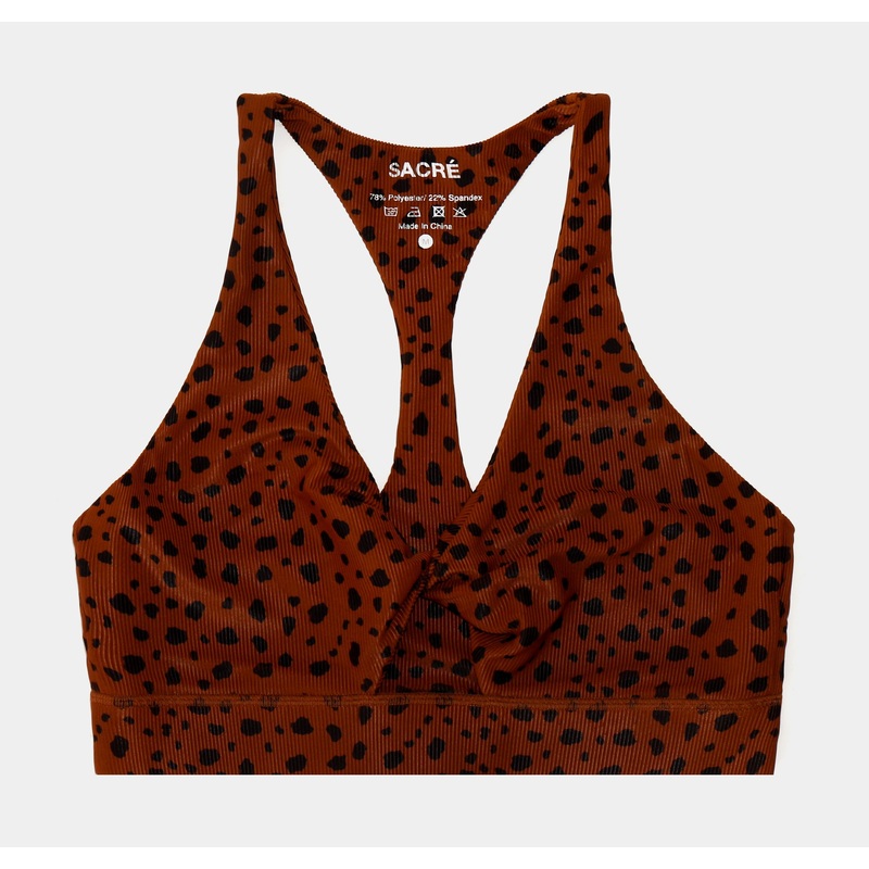 Riley Sports Bra Womens Top (Brown)