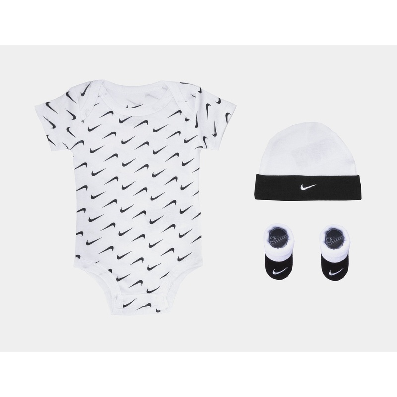 Swoosh Essentials 3pc Infant Toddler Set (White/Black)