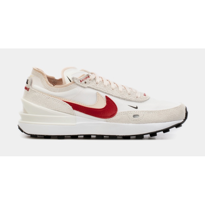Waffle One Double Swoosh Womens Running Shoes (White/Red)