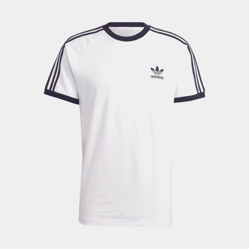 Adicolor Classic 3 Stripes Mens Short Sleeve Shirt (White/Black)