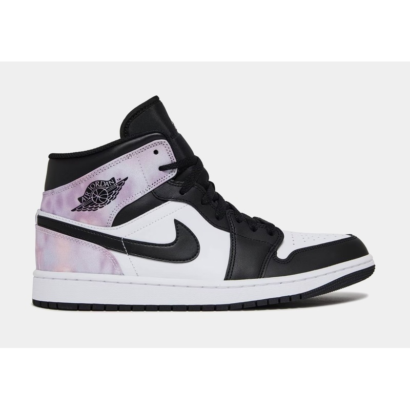 Air Jordan 1 Mid Tie Dye Mens Lifestyle Shoes (Black/Pink) Free Shipping