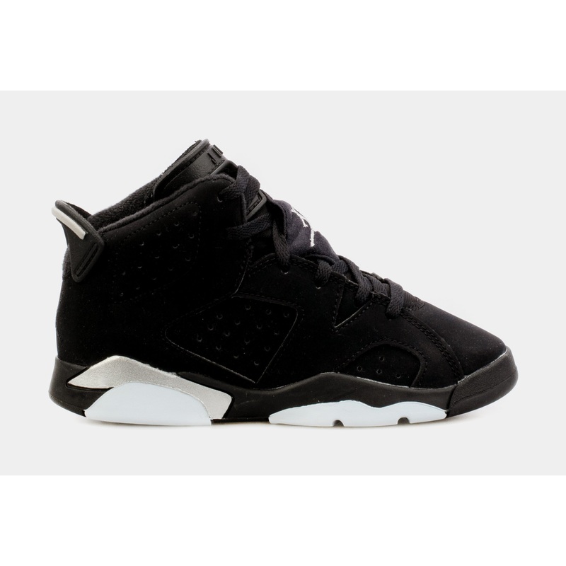 Air Jordan 6 Black Metallic Preschool Lifestyle Shoes (Black) Free Shipping
