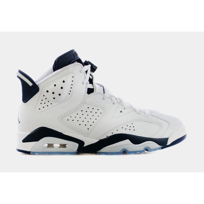 Air Jordan 6 Retro Midnight Navy Mens Lifestyle Shoes (White/Navy)