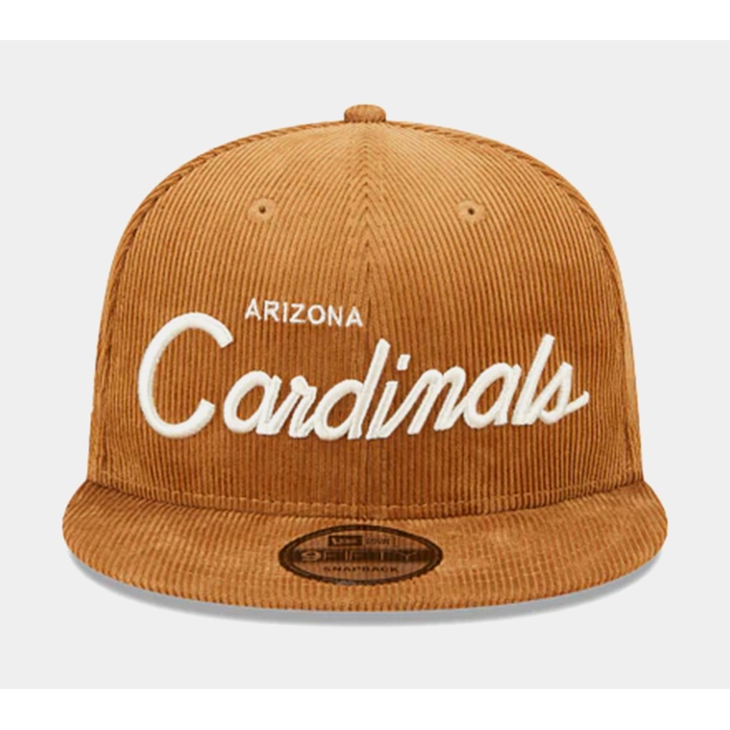 Arizona Cardinals Corduroy Script 9FIFTY Mens Snapback Hat (Brown)