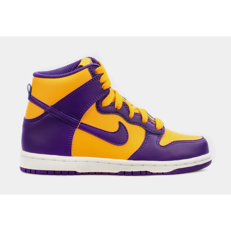 Dunk High Lakers Preschool Lifestyle Shoes (Purple/Yellow)