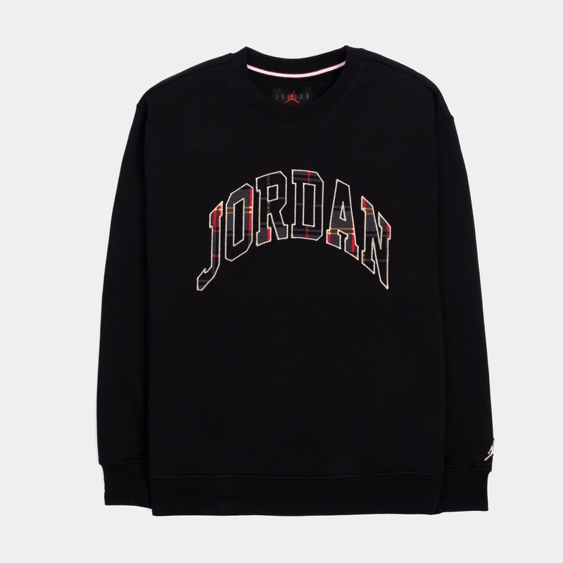 Essential Holiday Fleece Mens Crewneck (Black)