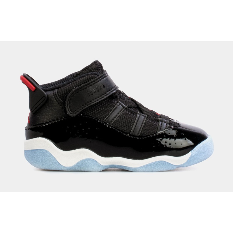 6 Rings Infant Toddler Basketball Shoes (Black/Blue)