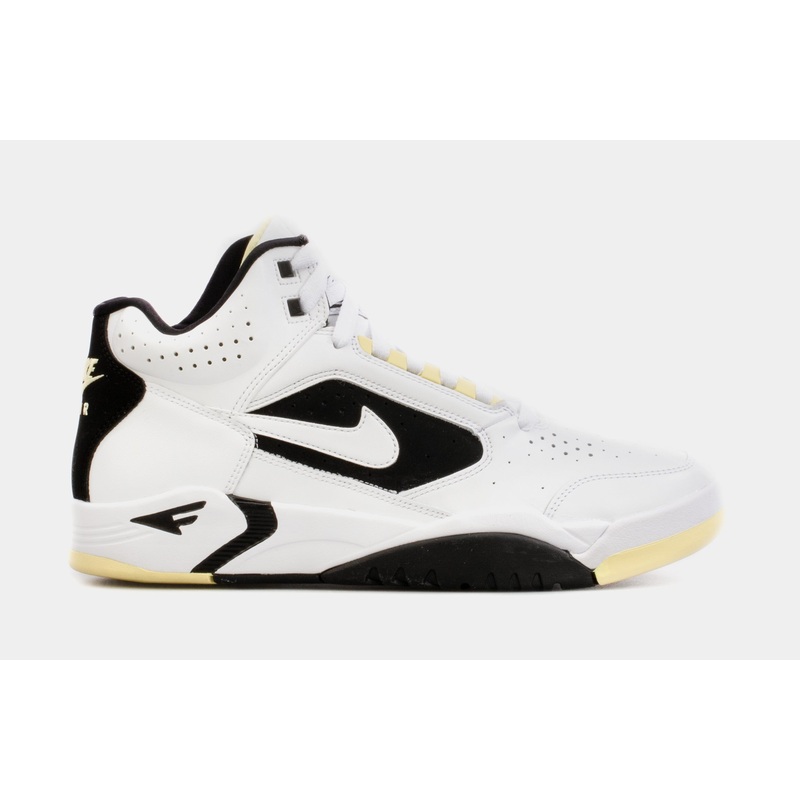 Air Flight Lite Mid Mens Basketball Shoes (White/Black)