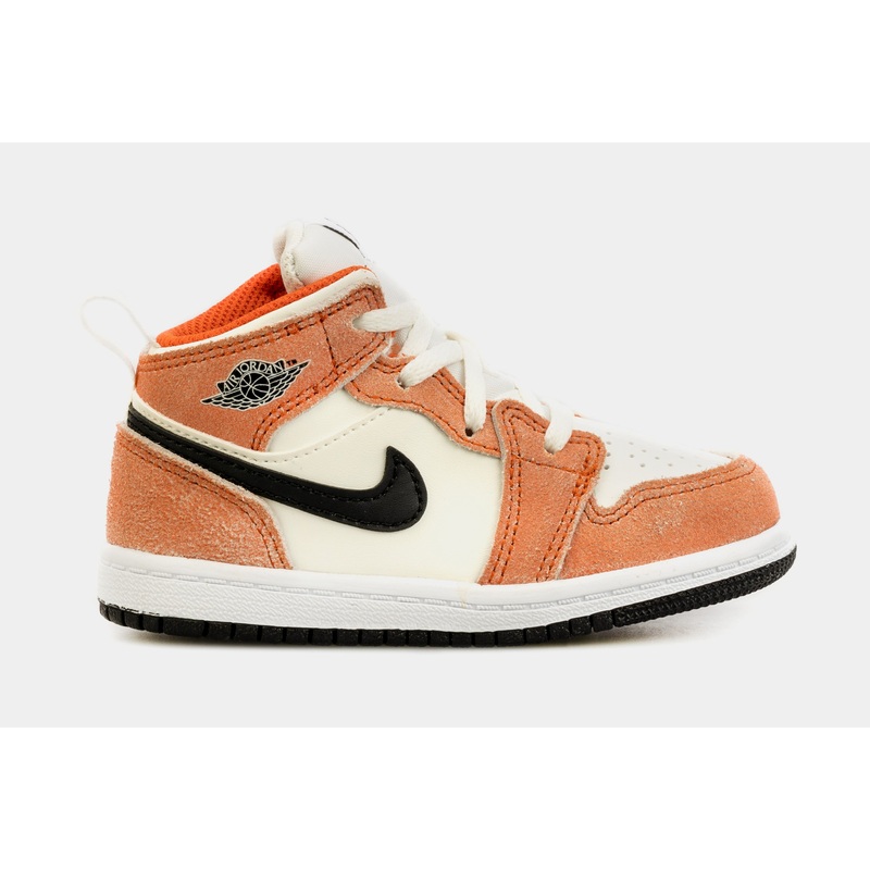 Air Jordan 1 Mid Infant Toddler Lifestyle Shoes (Orange/White)