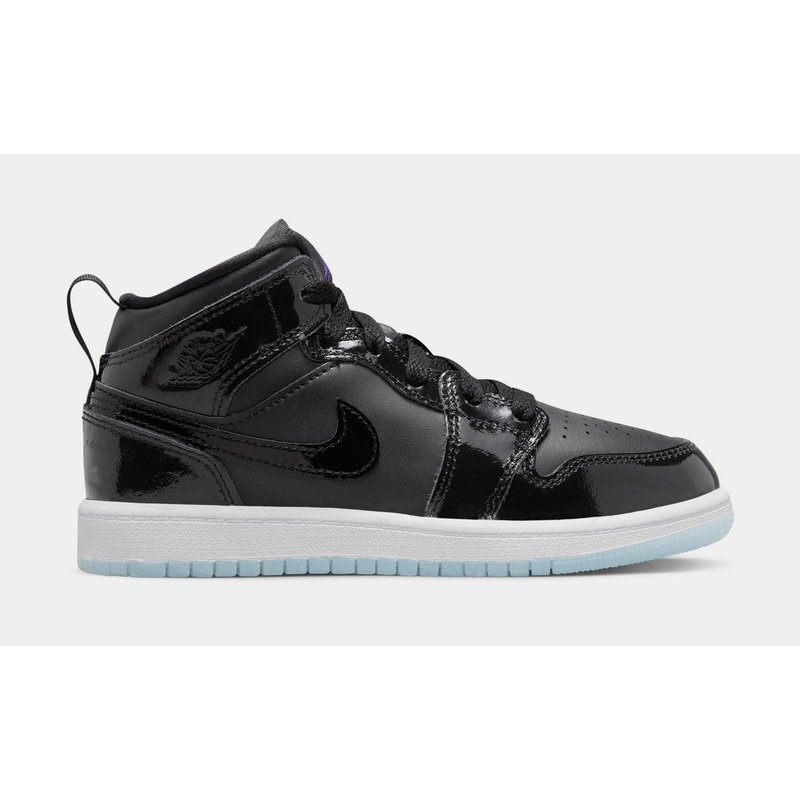 Air Jordan 1 Mid Space Jam Preschool Lifestyle Shoes (Black)