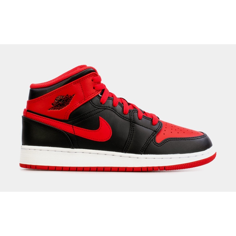Air Jordan 1 Retro Mid Alternate Bred Grade School Lifestyle Shoes (Black/Red) Free Shipping