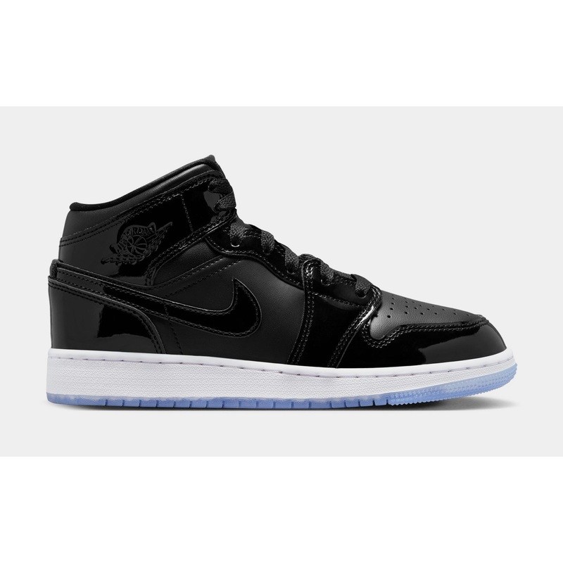Air Jordan 1 Retro Mid Space Jam Grade School Lifestyle Shoes (Black)