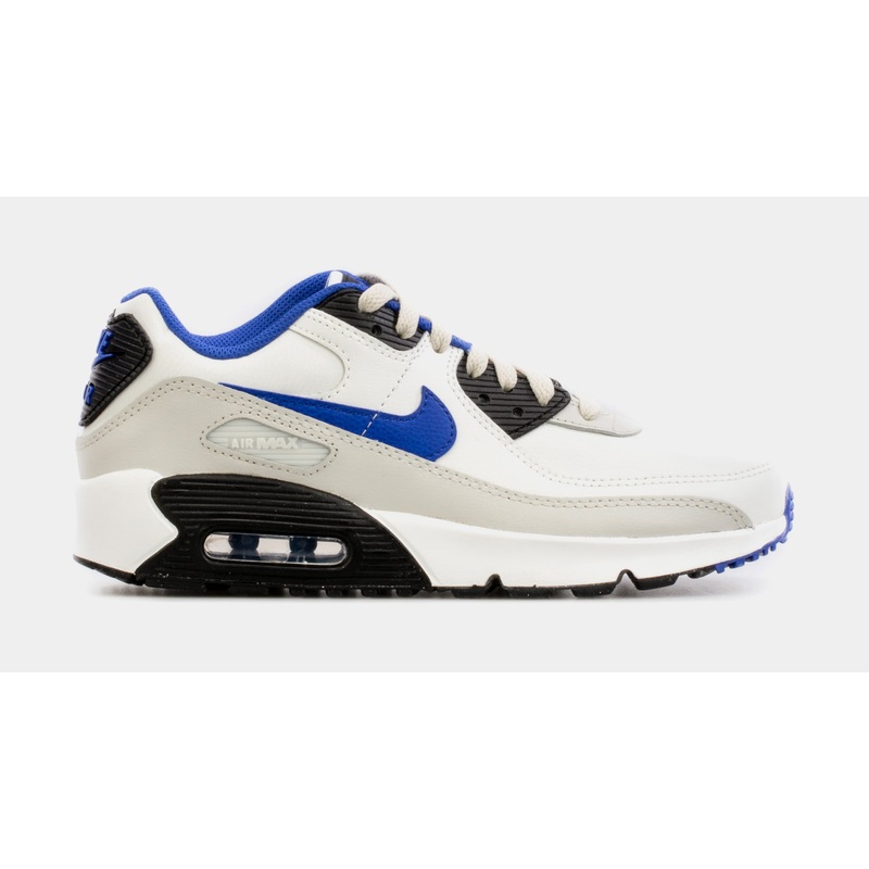 Air Max 90 LTR Grade School Running Shoes (White/Blue)