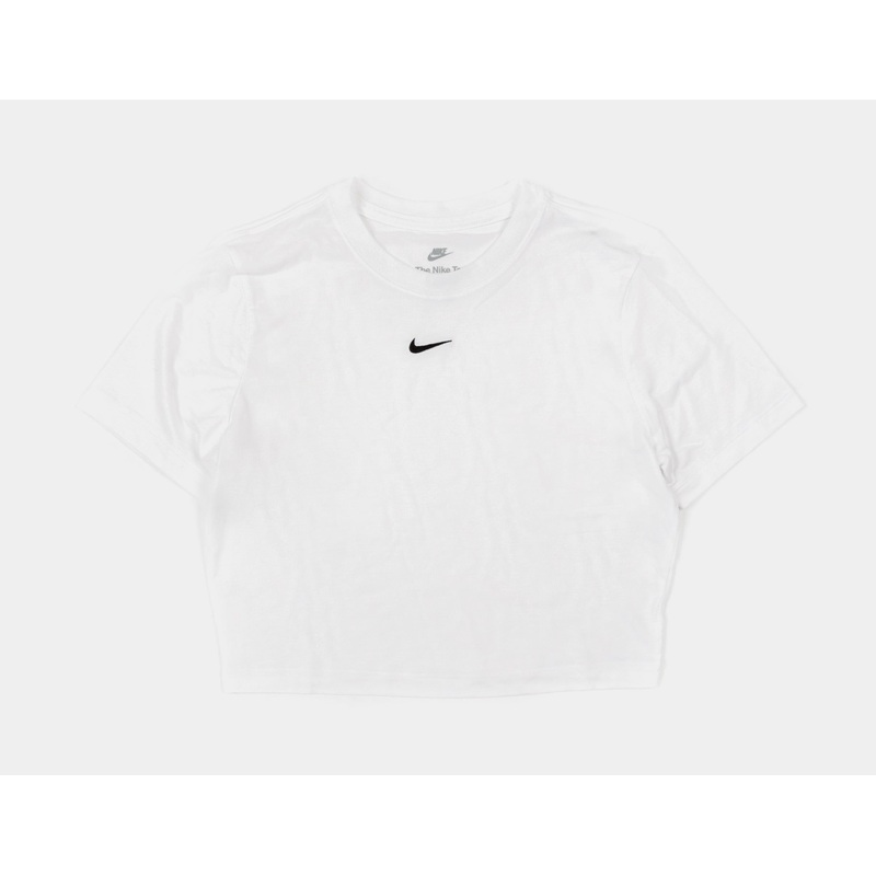 NSW Essential Slim Fit Crop Womens Short Sleeve Shirt (White)