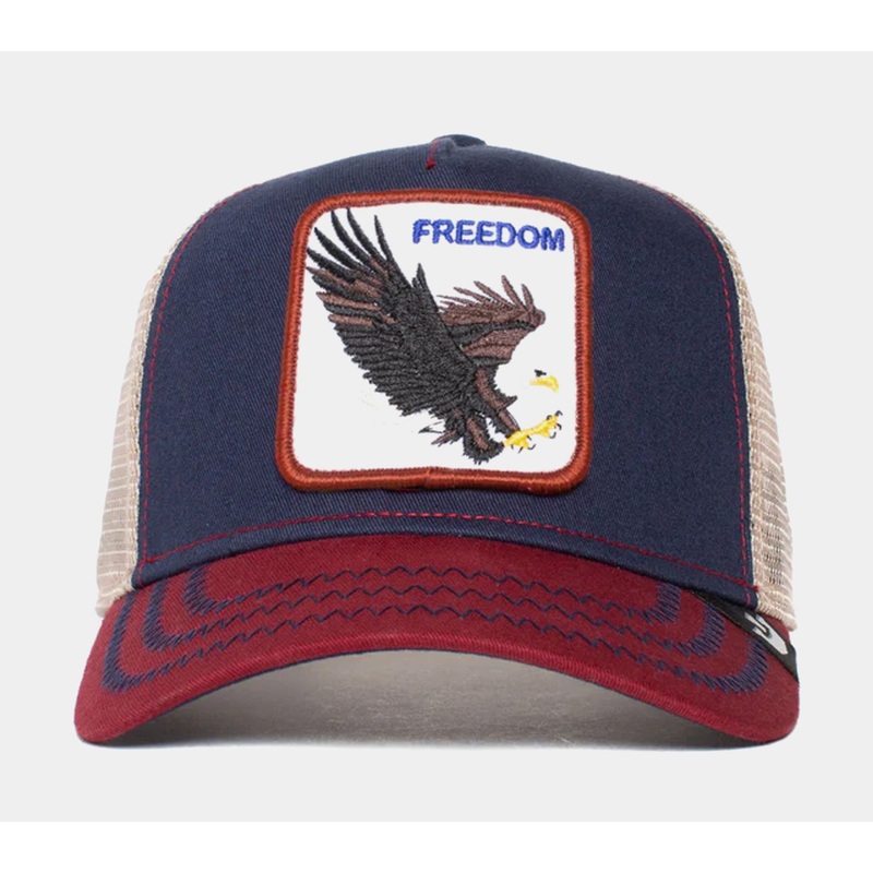 The Freedom Eagle Trucker Mens Hat (Blue/Red)