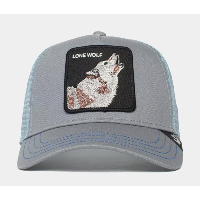 The Lone Wolf Trucker Mens Hat (Slate Blue)