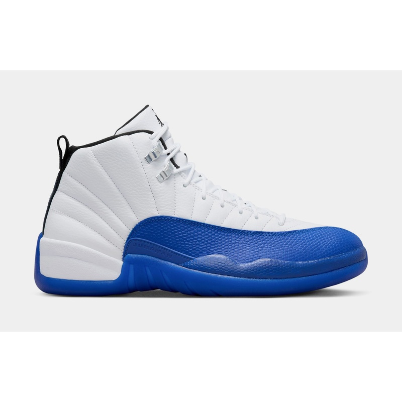 Air Jordan 12 Retro White and Game Royal Mens Lifestyle Shoes (White/Black/Game Royal)