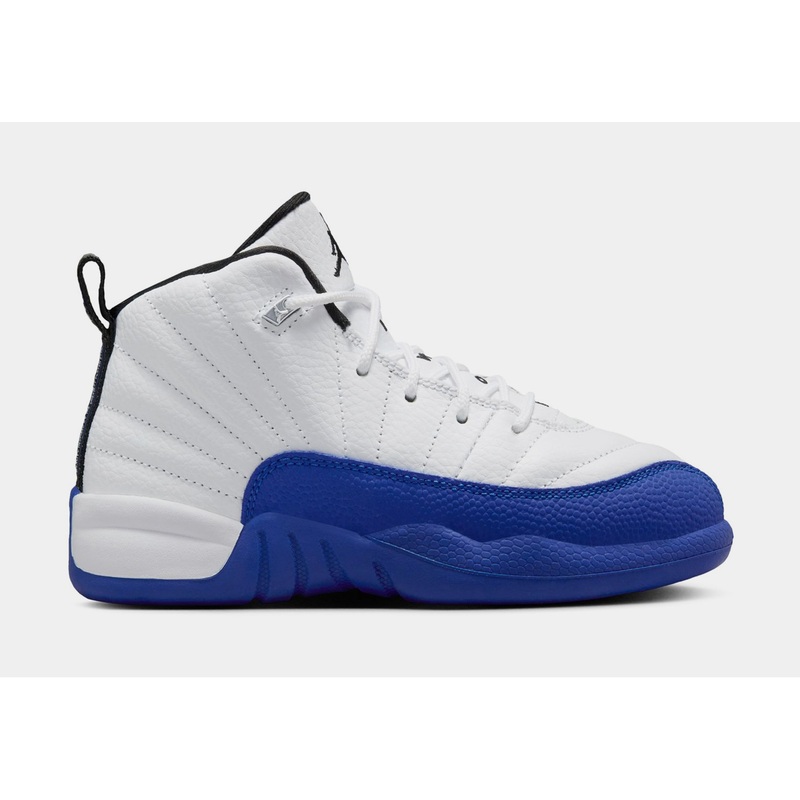 Air Jordan 12 Retro White and Game Royal Preschool Lifestyle Shoes (White/Black/Game Royal) Free Shipping