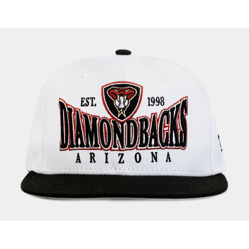 Arizona Diamondbacks Crest 9FIFTY Mens Snapback Hat (White/Black)