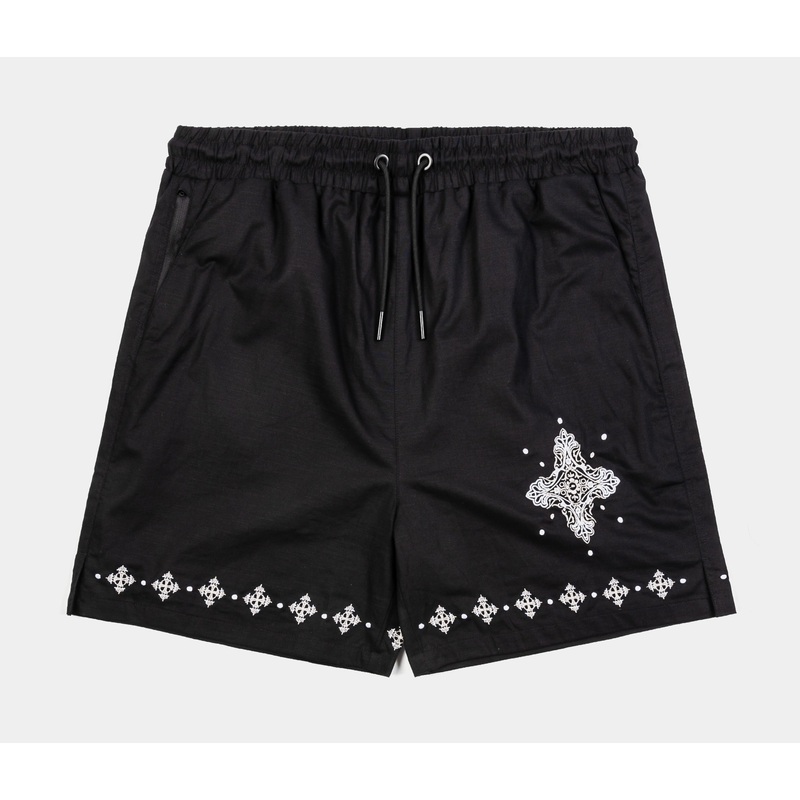 Crosses Cotton Mens Shorts (Black/White)