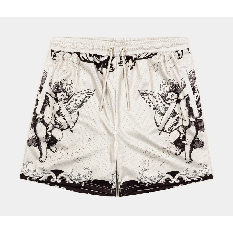 Cupid Mesh Mens Shorts (Beige/Grey/Black)