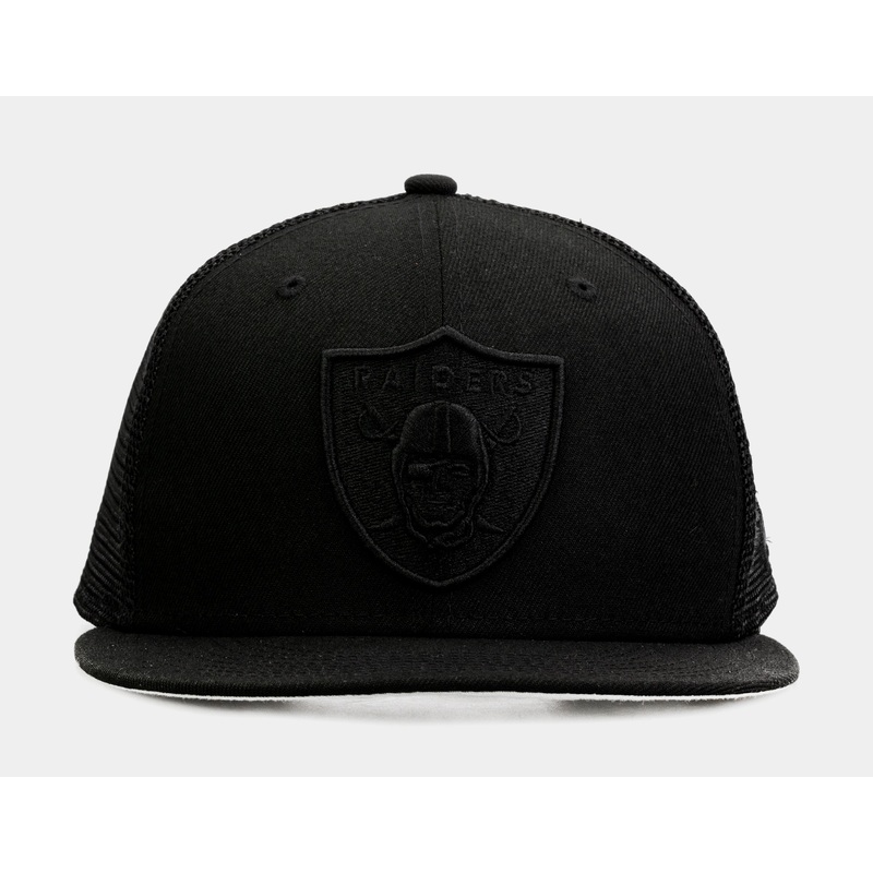 Las Vegas Raiders Blackout 9Fifty Trucker Mens Hat (Black)