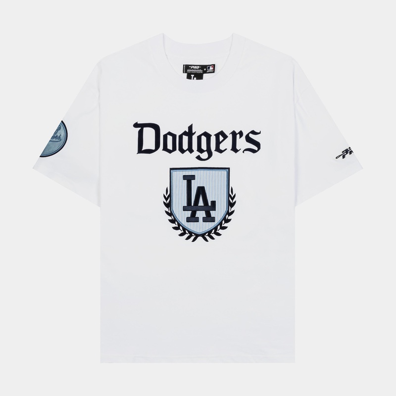 Los Angeles Dodgers Country Club Mens Short Sleeve Shirt (White/Blue)