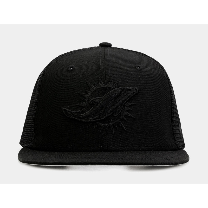 Miami Dolphins Blackout 9Fifty Trucker Mens Hat (Black)