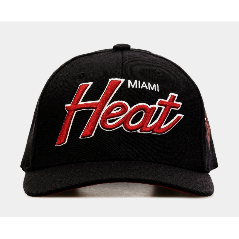 Miami Heat Team Script 2.0 Mens Snapback Hat (Black)